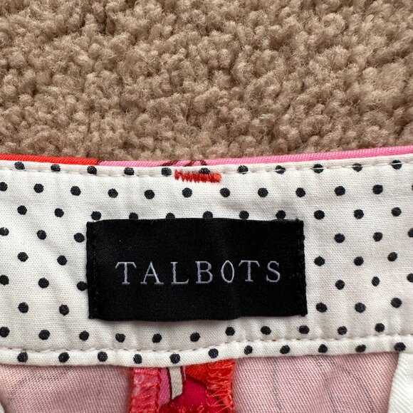 Talbots Pants Womens 10 34x25 Perfect Crop Floral Bright Mid Rise - Picture 4 of 14